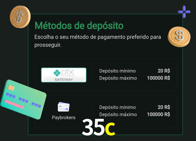 O cassino 35c oferece uma grande variedade de métodos de pagamento